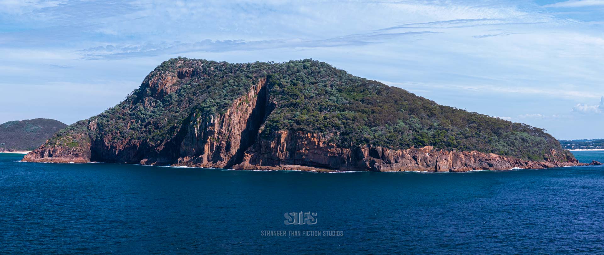 Panoramic Drone Image Of Tomaree Headland, Zenith Beach, Wreck Beach and Box Beach
